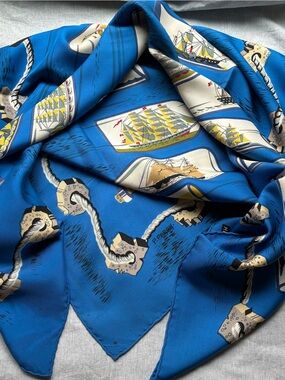 Hermés Ships in a Bottle Silk Scarf - Vintage